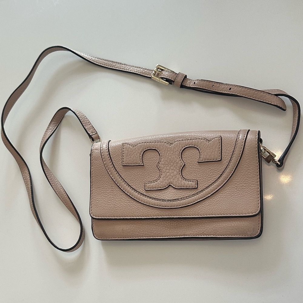 Tory Burch Beige All-T Combo Crossbody Bag